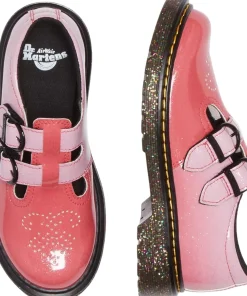 8065 Gradient Glitter Leather Mary Jane Shoes - Junior