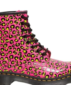 1460 Leopard Print Smooth Leather Lace Up Boots - Women's