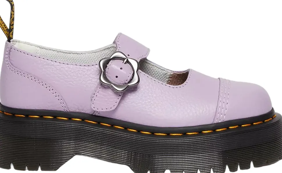 Addina Flower Buckle Leather Platform Shoes - Women's