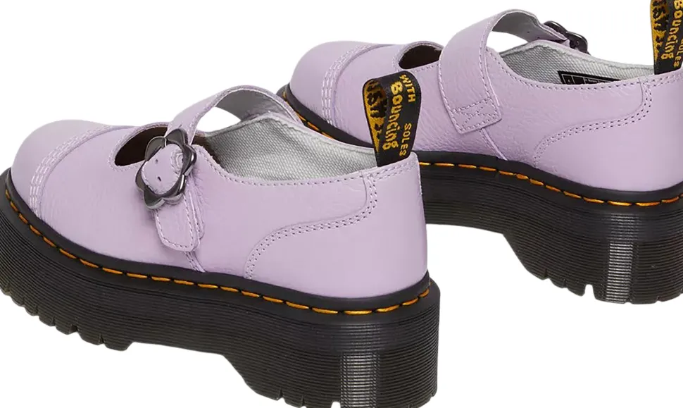 Addina Flower Buckle Leather Platform Shoes - Women's