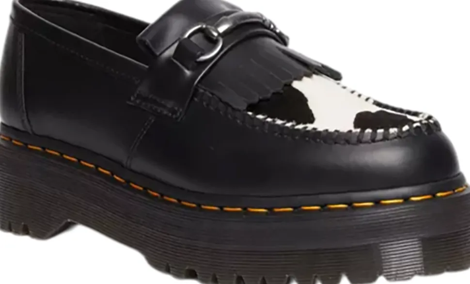 Adrian Snaffle Hair On & Leather Cow Print Kiltie Loafers - Unisex