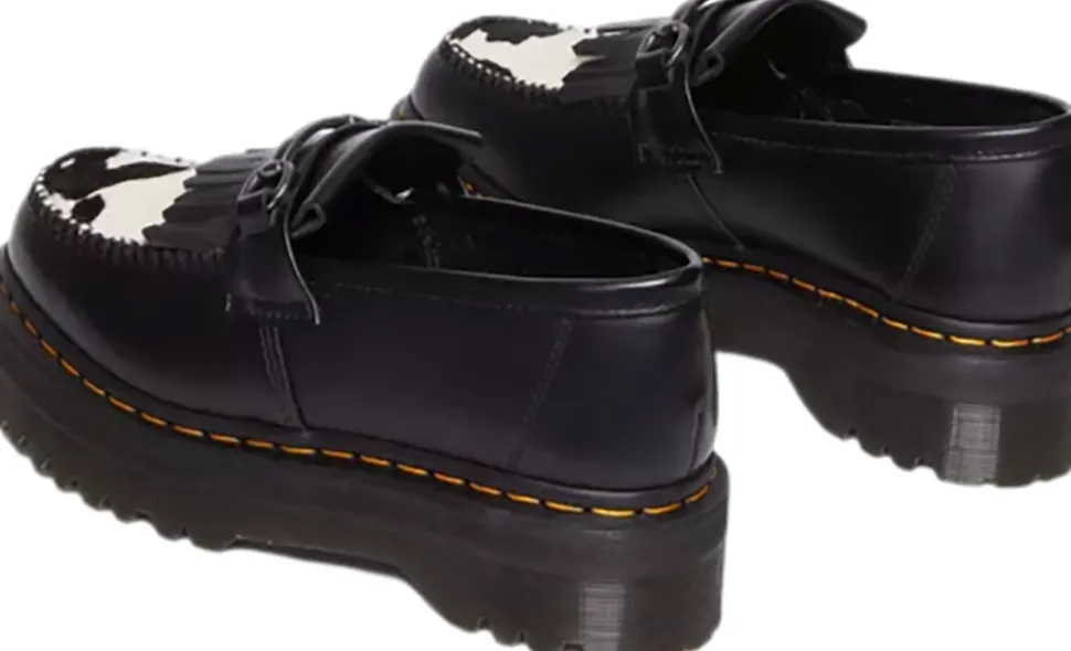 Adrian Snaffle Hair On & Leather Cow Print Kiltie Loafers - Unisex