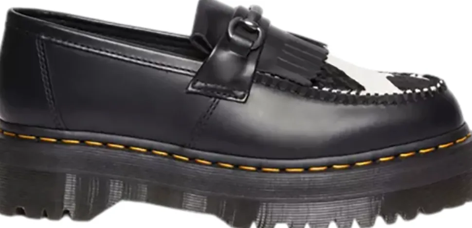 Adrian Snaffle Hair On & Leather Cow Print Kiltie Loafers - Unisex