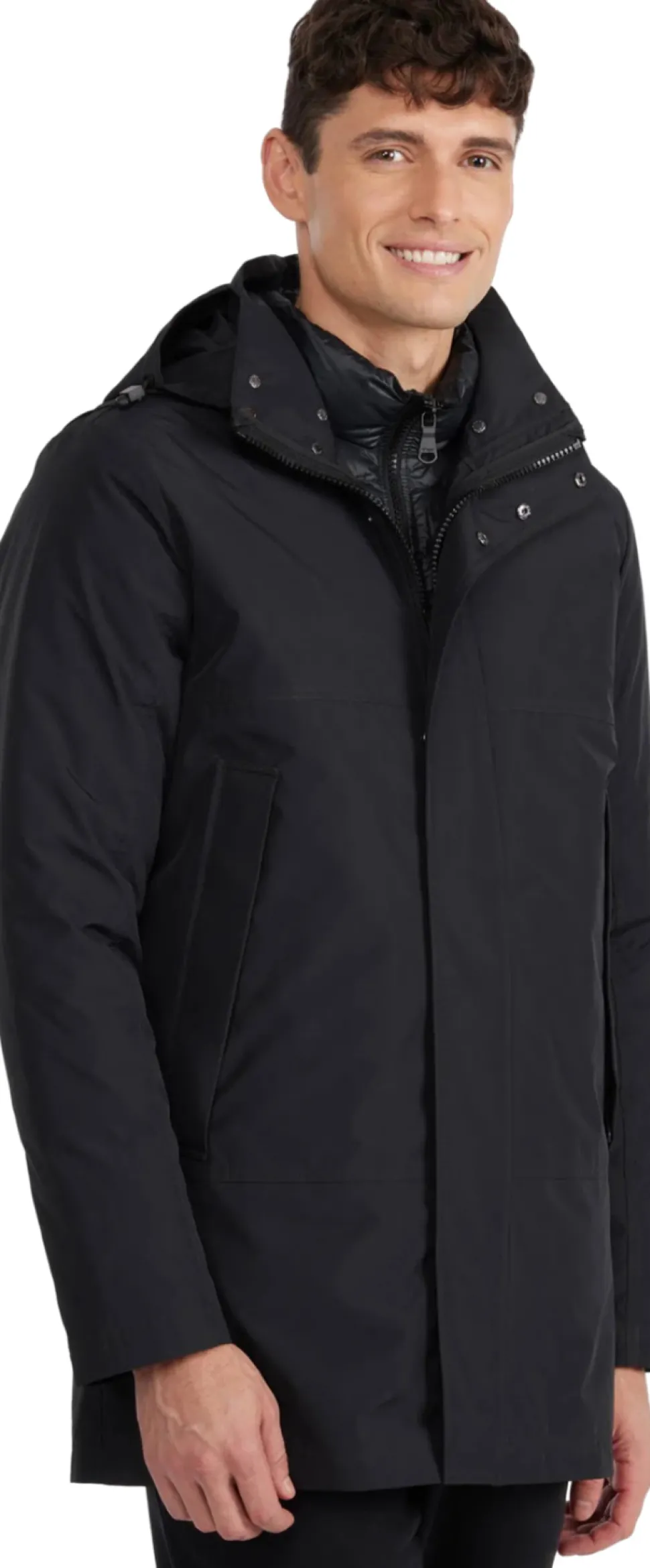 Altair Mid Length Parka with Welded Detail and Detachable Hood - Men's