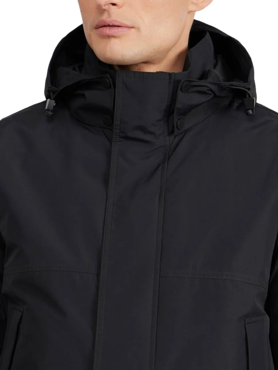 Altair Mid Length Parka with Welded Detail and Detachable Hood - Men's