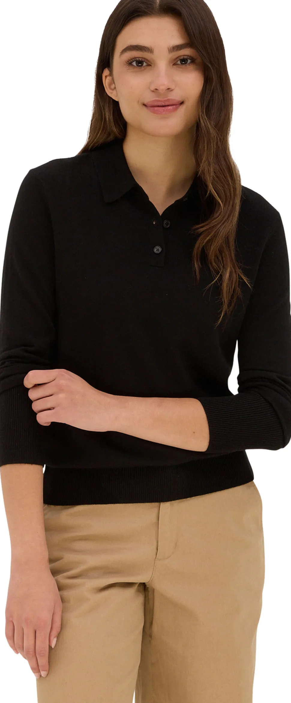 Alvalade Lightweight Long-Sleeve Merino Knit Polo - Women's