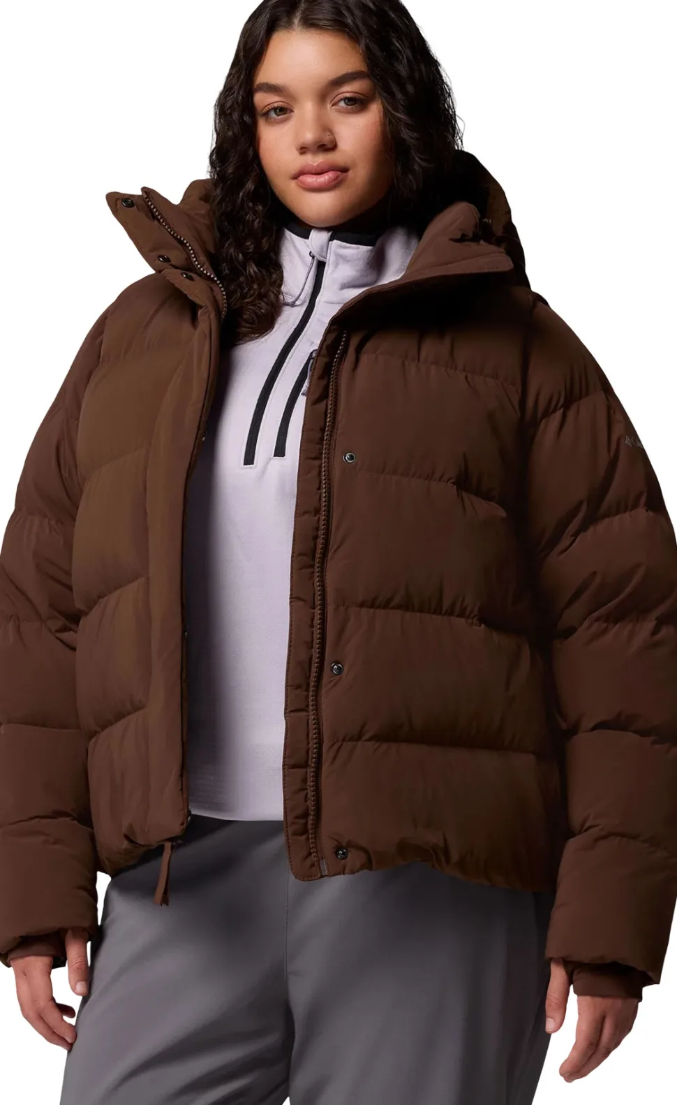 Amaze Puff Plus Size Hooded Jacket - Women's
