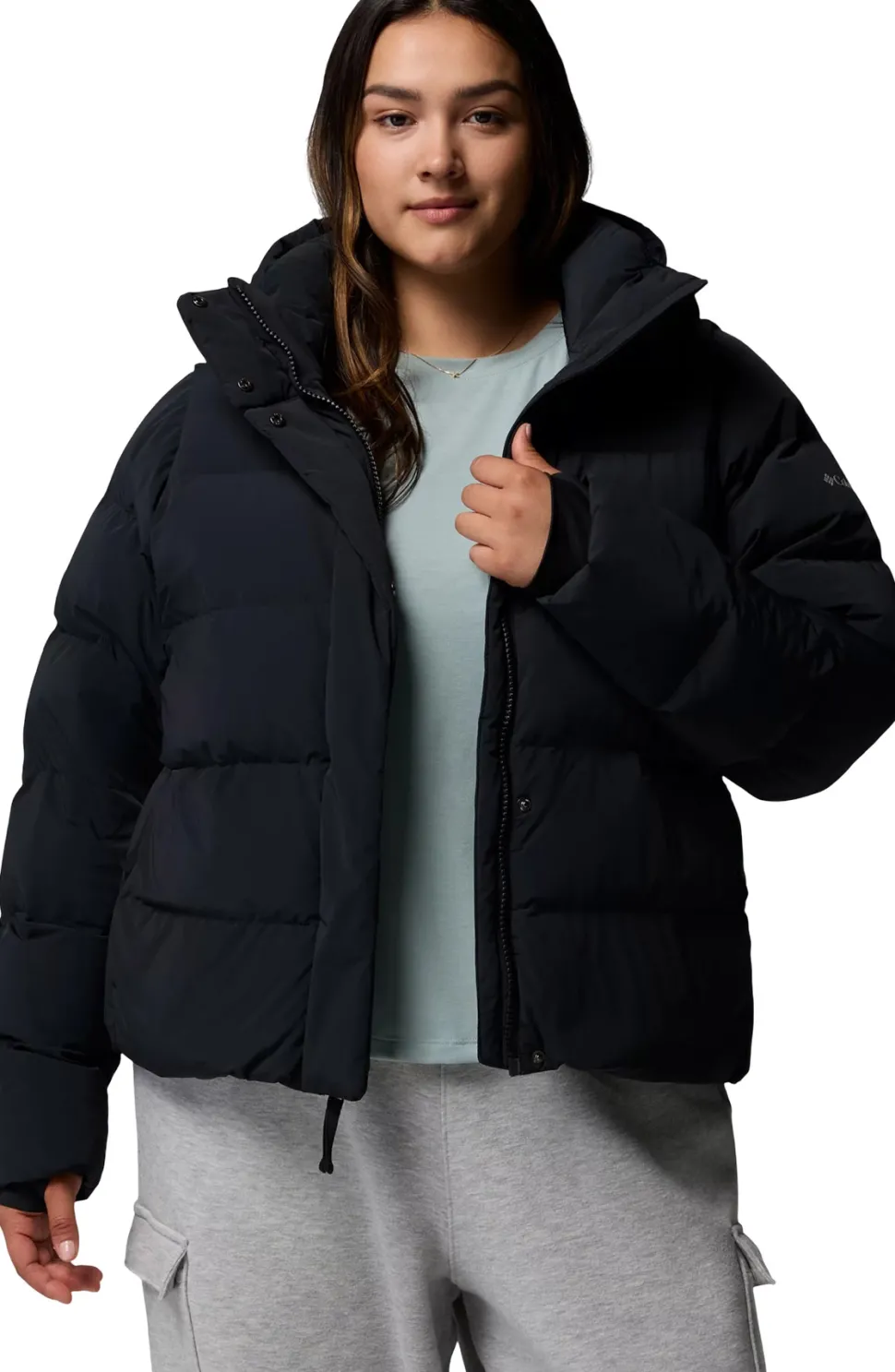Amaze Puff Plus Size Hooded Jacket - Women's