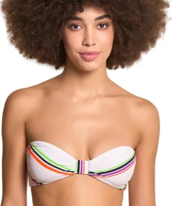 Amber Pinstripe Strapless Bandeau Bikini Top - Women's