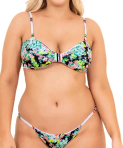 Amber Pinstripe Strapless Bandeau Bikini Top - Women's