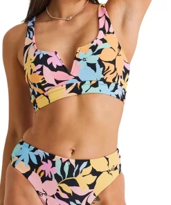Aqua Bloom Recycled Retro High Waist Bikini Bottom - Women's