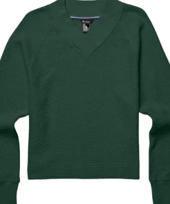 Atajo Long-Sleeve Waffle Knit V-Neck T-Shirt - Women's