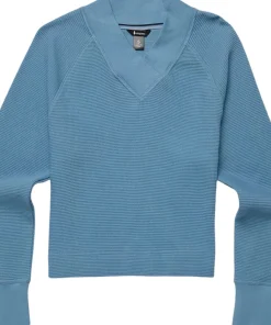 Atajo Long-Sleeve Waffle Knit V-Neck T-Shirt - Women's