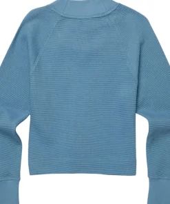 Atajo Long-Sleeve Waffle Knit V-Neck T-Shirt - Women's