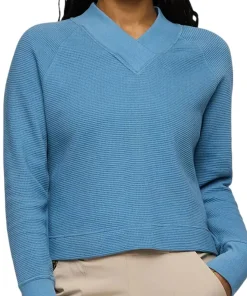Atajo Long-Sleeve Waffle Knit V-Neck T-Shirt - Women's