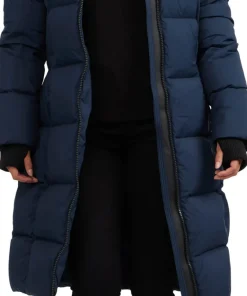 Autumn Long Channel Quilted Puffer Jacket - Women's