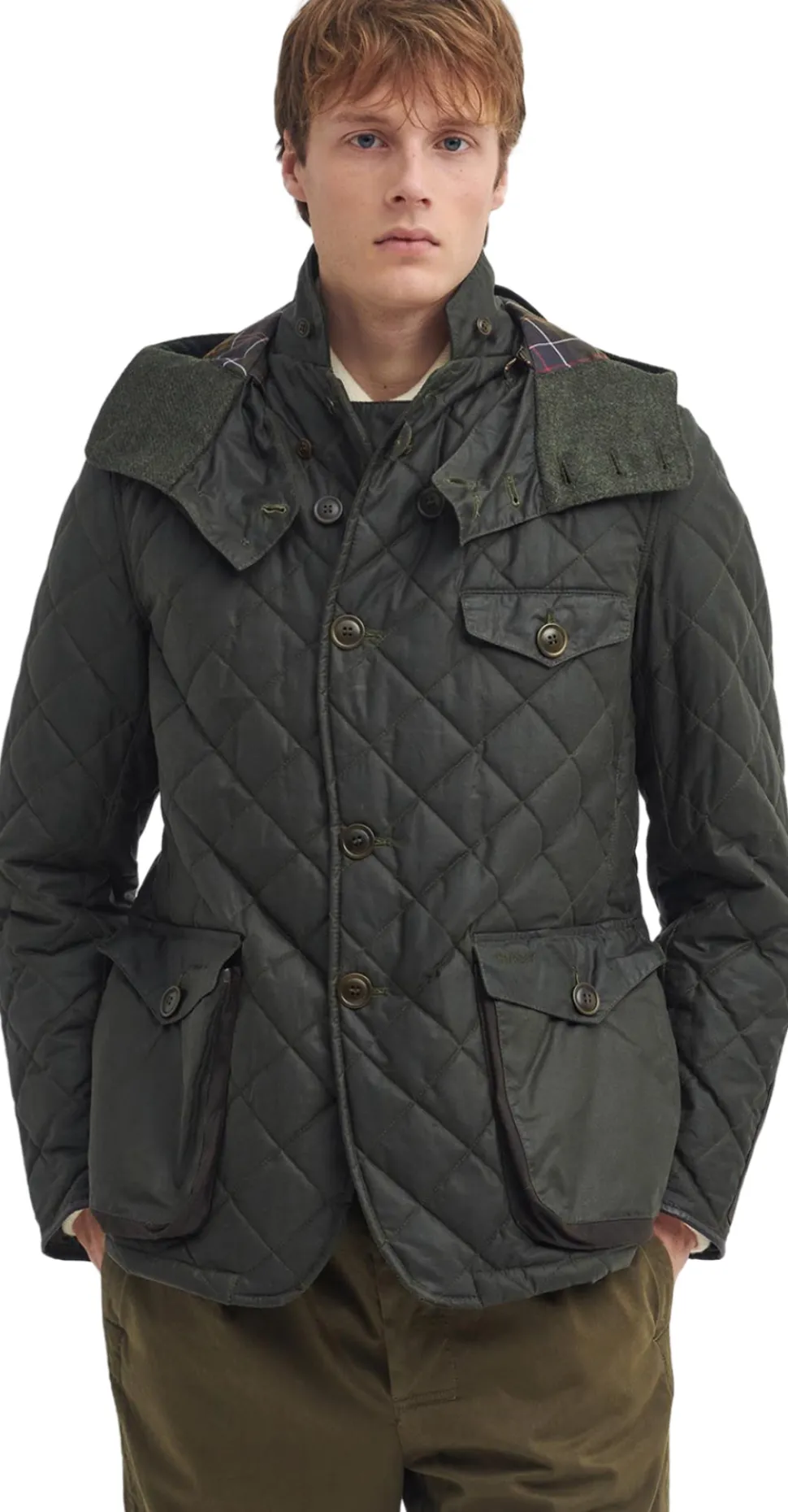 Barbour x TO KI TO Driving Quilted Waxed Jacket - Men's