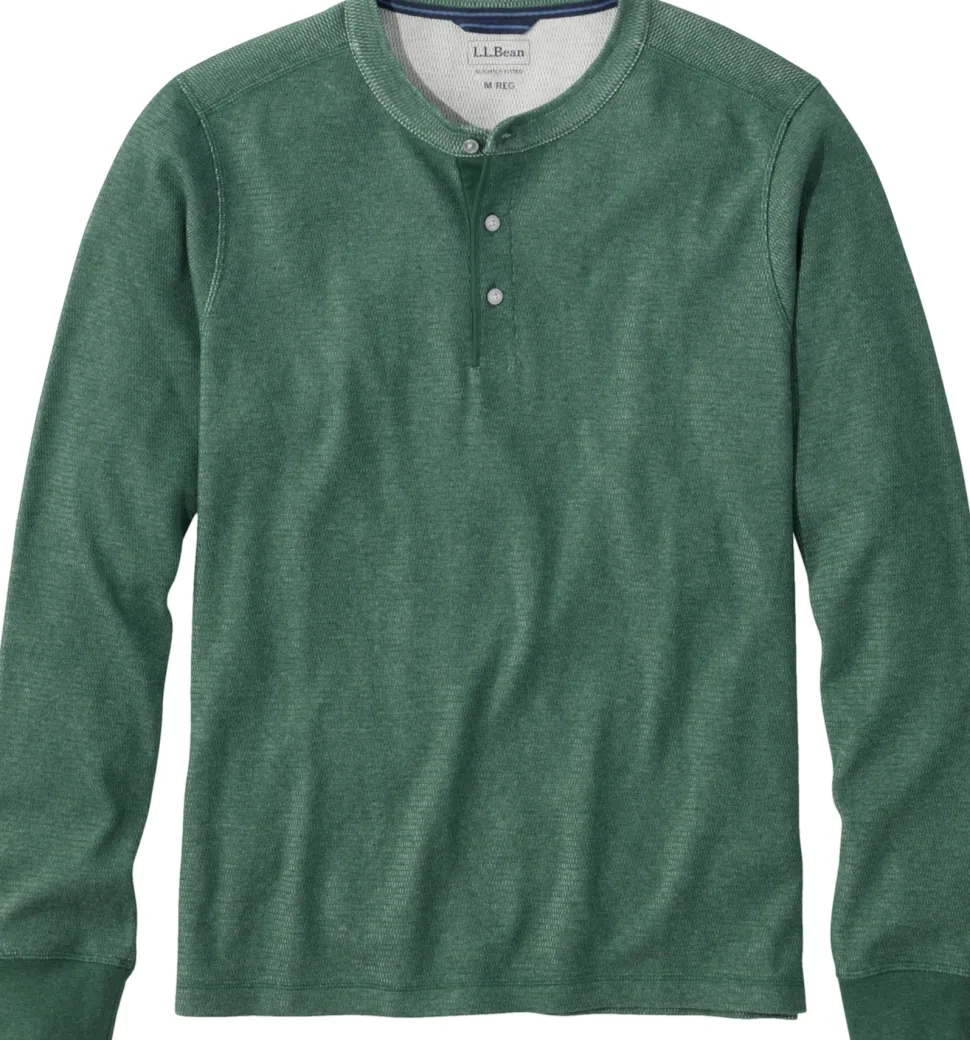 Bean's Vintage Waffle Knit Henley Shirt - Men's