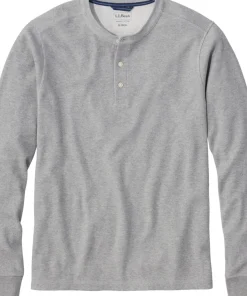 Bean's Vintage Waffle Knit Henley Shirt - Men's