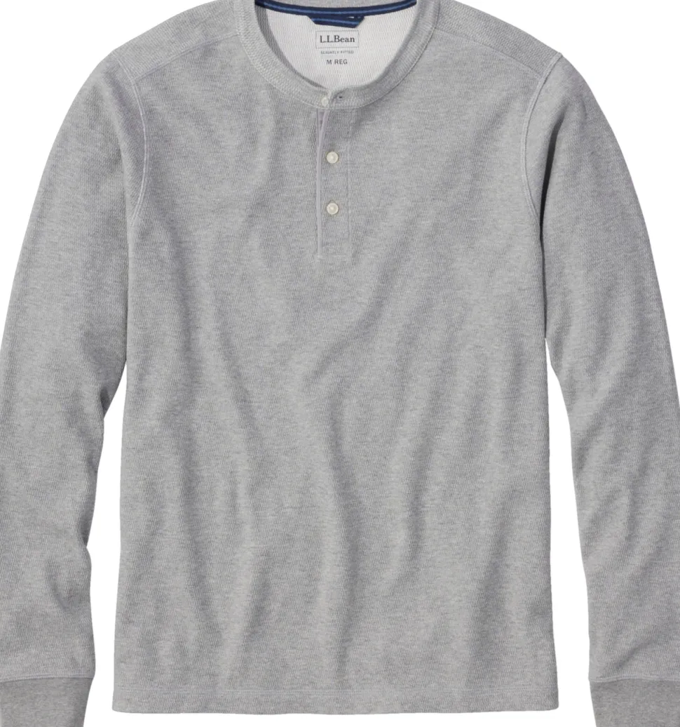Bean's Vintage Waffle Knit Henley Shirt - Men's