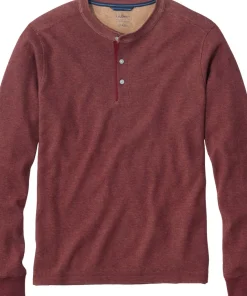 Bean's Vintage Waffle Knit Henley Shirt - Men's