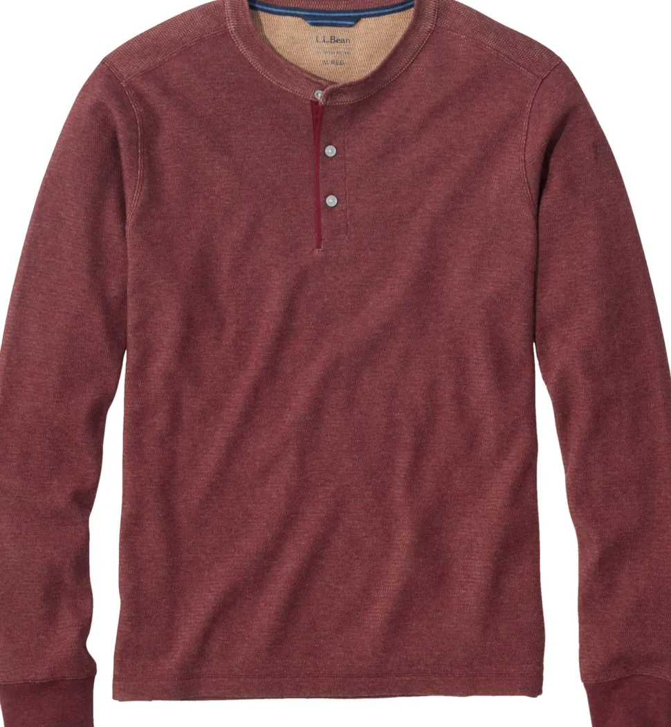 Bean's Vintage Waffle Knit Henley Shirt - Men's