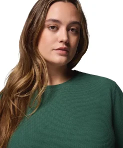 Brea Falls Grid Plus Size Crew Neck Long Sleeve T-Shirt - Women's