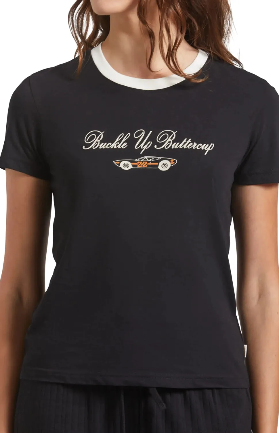 Buckle Up Fitted Crew Neck T-Shirt - Women's