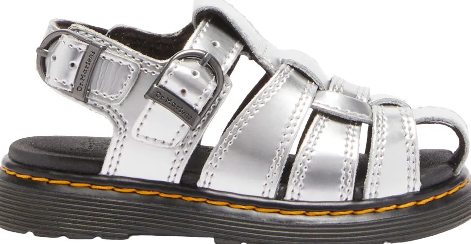 Caarys Silver Metallic Patent Lamper Sandals - Toddlers
