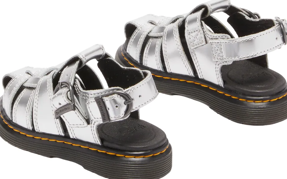 Caarys Silver Metallic Patent Lamper Sandals - Toddlers