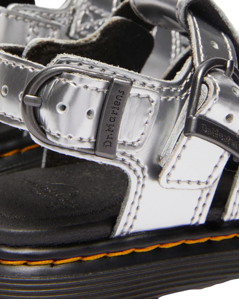 Caarys Silver Metallic Patent Lamper Sandals - Toddlers