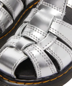 Caarys Silver Metallic Patent Lamper Sandals - Toddlers
