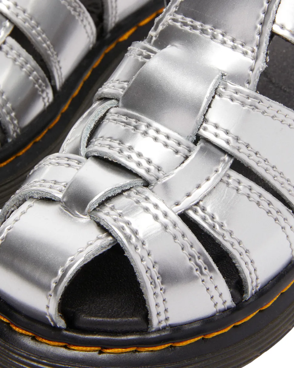 Caarys Silver Metallic Patent Lamper Sandals - Toddlers