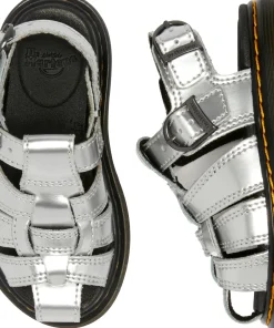 Caarys Silver Metallic Patent Lamper Sandals - Toddlers