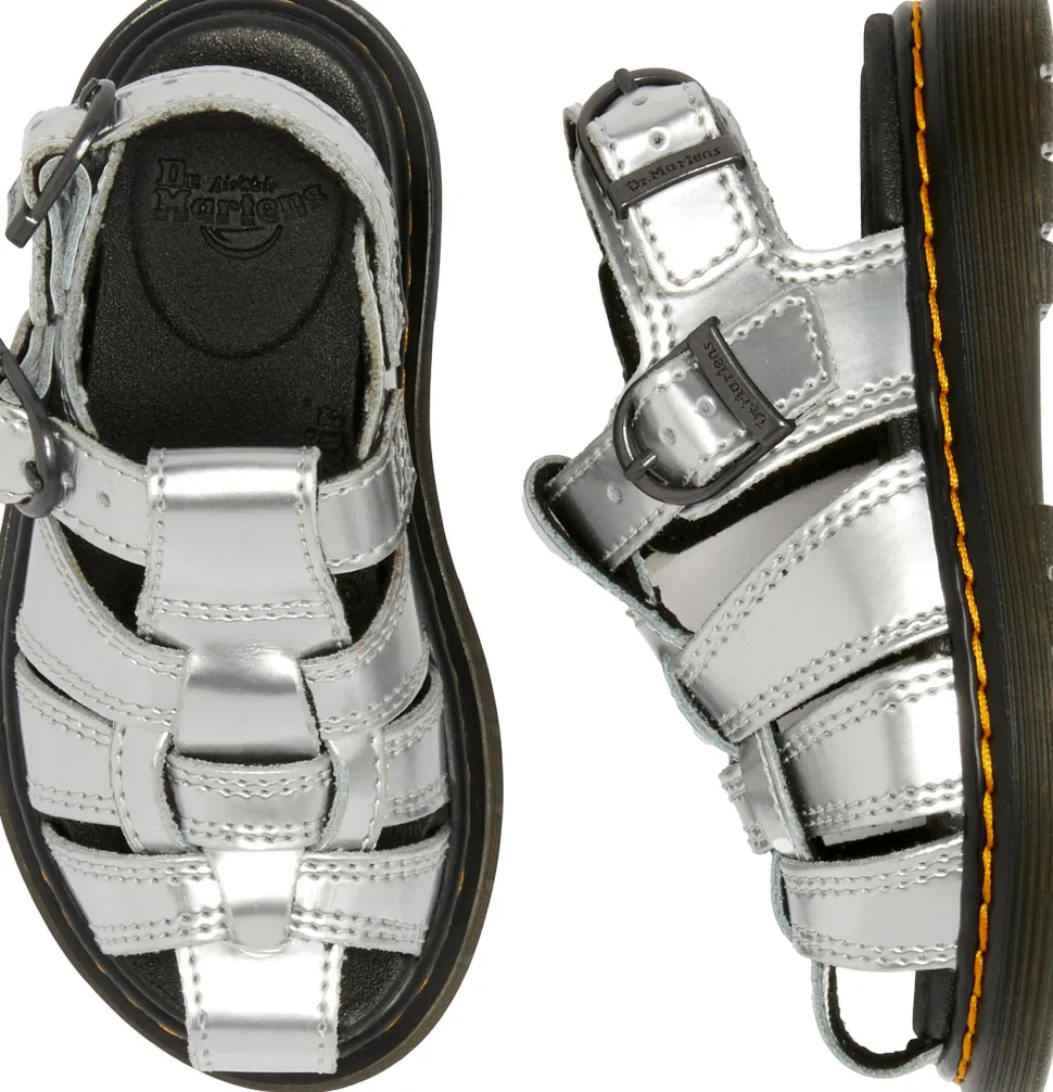 Caarys Silver Metallic Patent Lamper Sandals - Toddlers