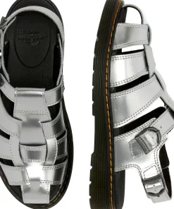 Caarys Silver Metallic Patent Lamper Sandals - Youth