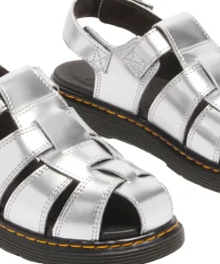 Caarys Silver Metallic Patent Lamper Sandals - Youth