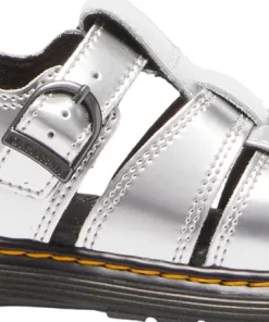 Caarys Silver Metallic Patent Lamper Sandals - Junior