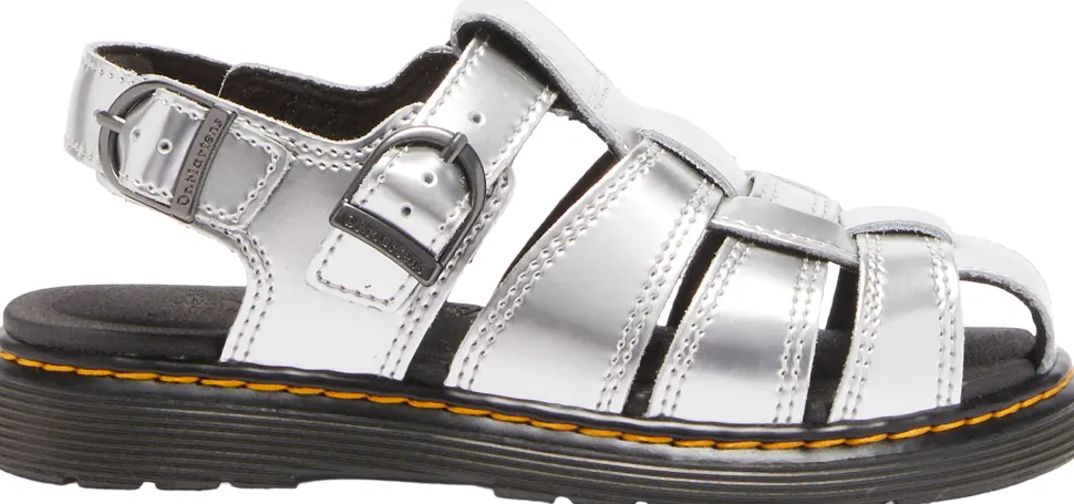 Caarys Silver Metallic Patent Lamper Sandals - Junior