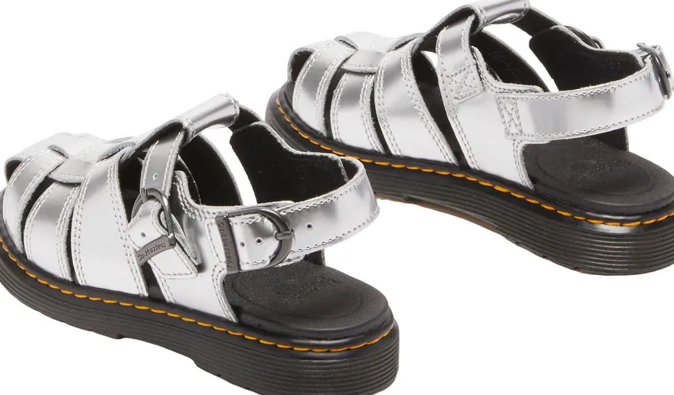 Caarys Silver Metallic Patent Lamper Sandals - Junior