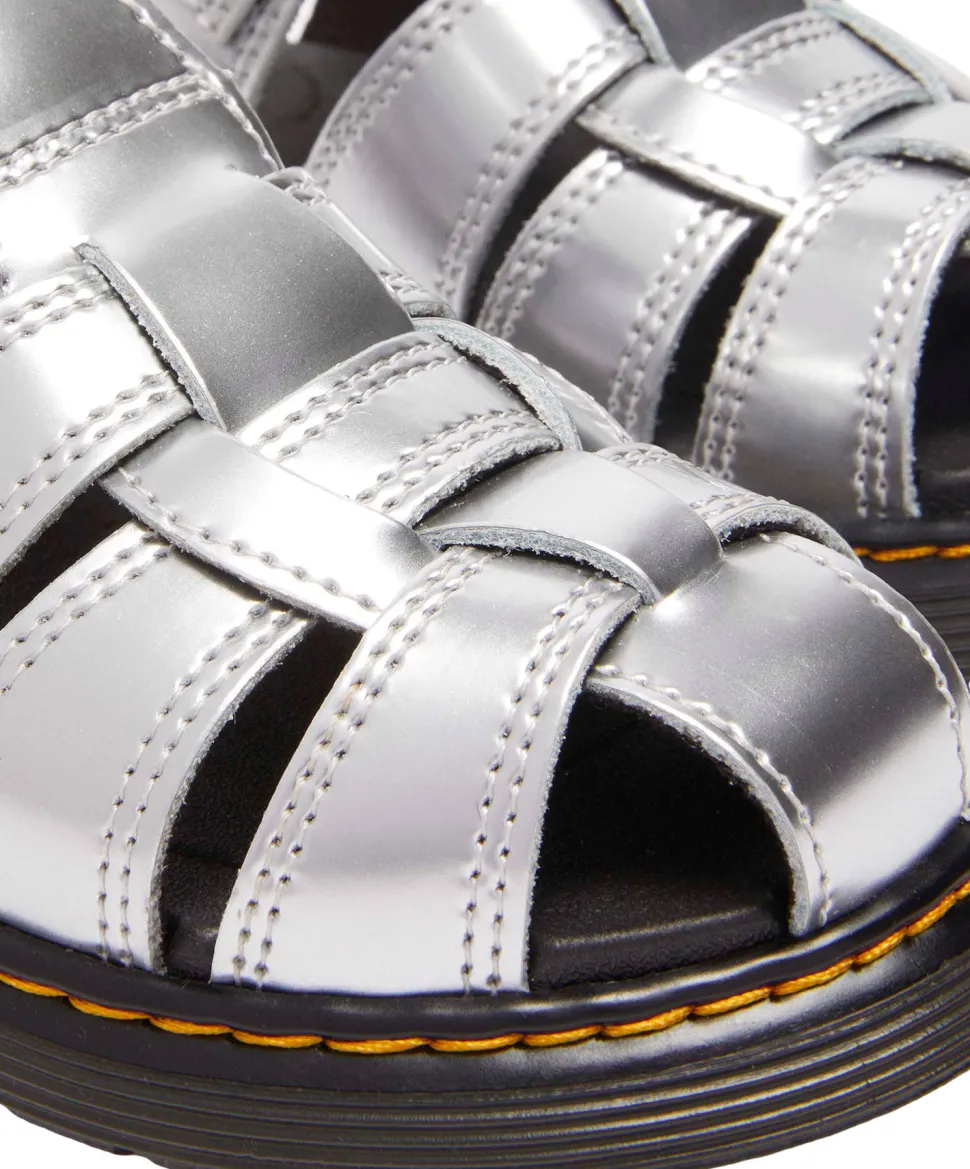Caarys Silver Metallic Patent Lamper Sandals - Junior