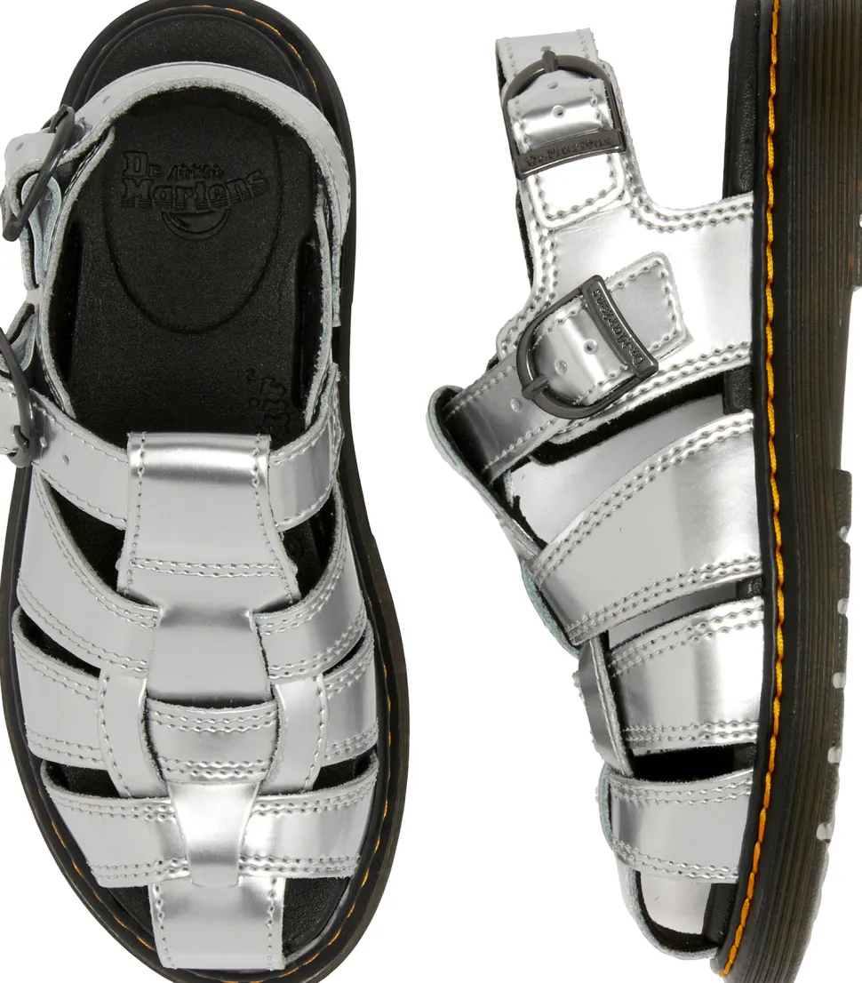 Caarys Silver Metallic Patent Lamper Sandals - Junior