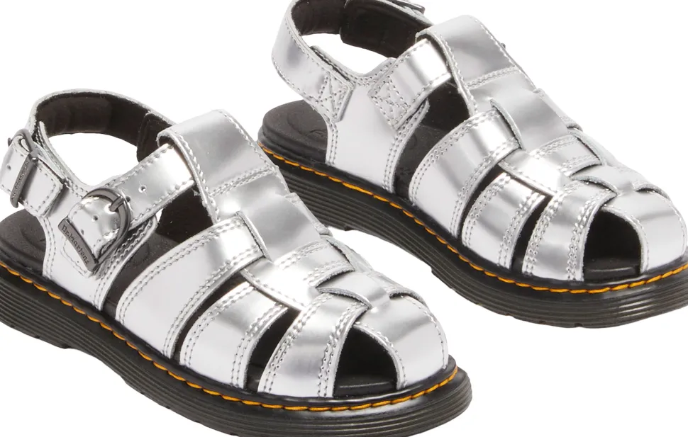 Caarys Silver Metallic Patent Lamper Sandals - Junior