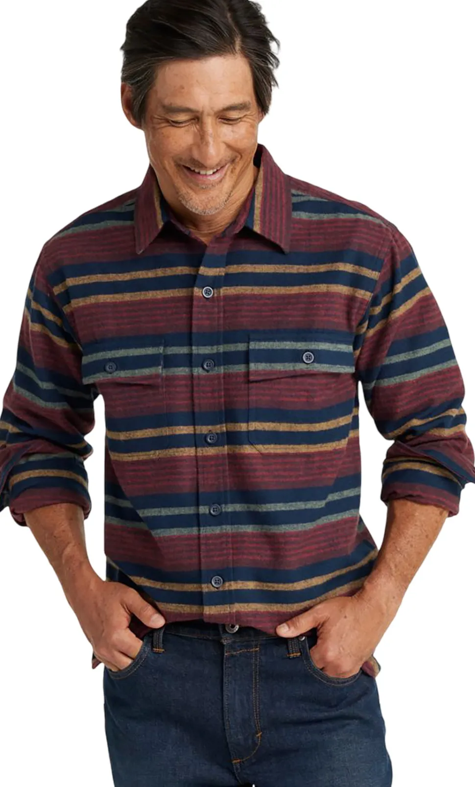 Chamois Traditional Fit Stripe Shirt - Men's