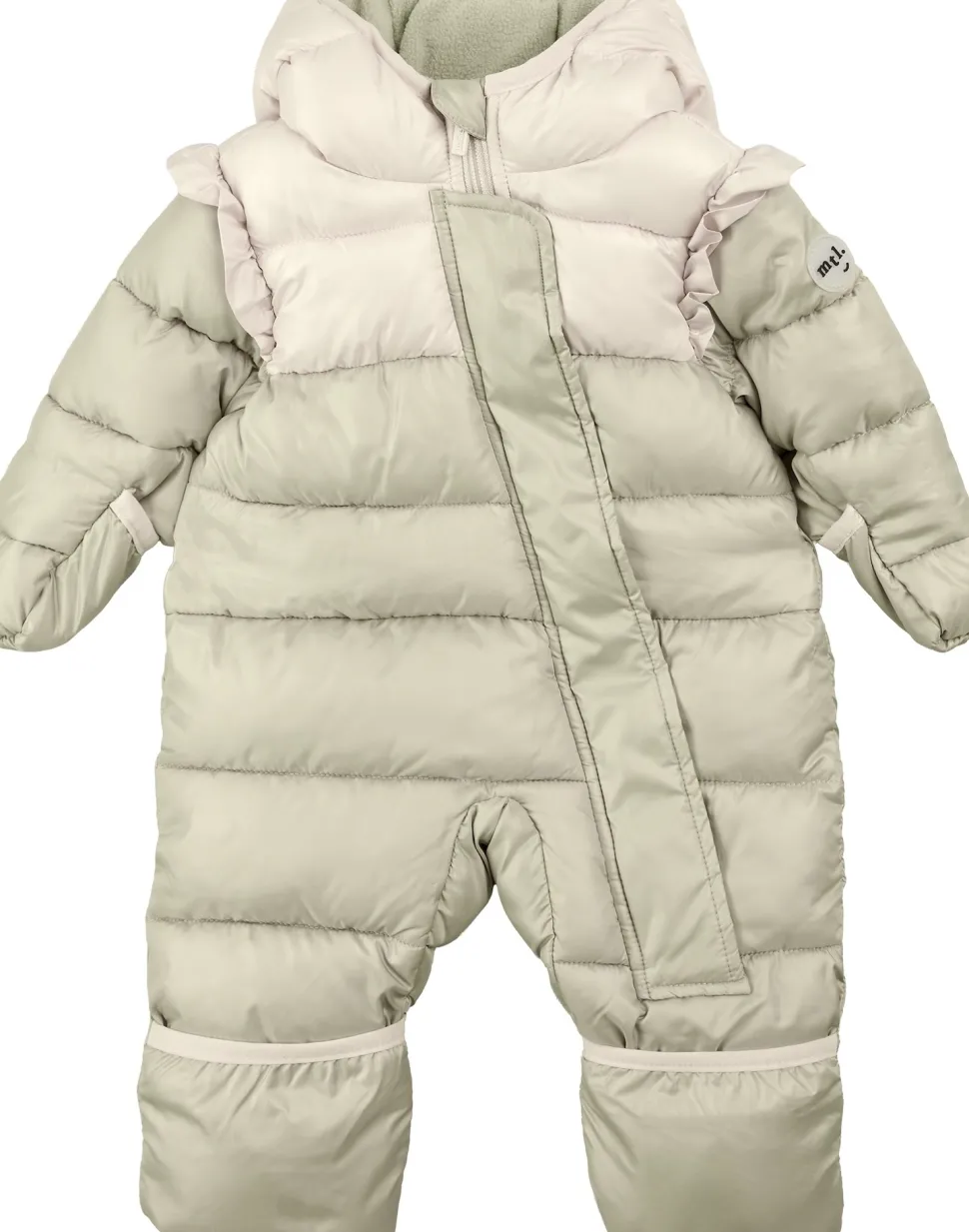 Colorblock One-Piece Puffer Snowsuit - Baby Girl