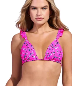 Crush Happyflower Ruffle Triangle Bikini Top - Women's