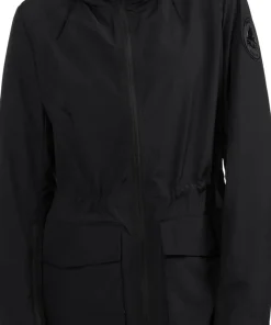 Dew Long Raincoat with Fixed Hood - Women's