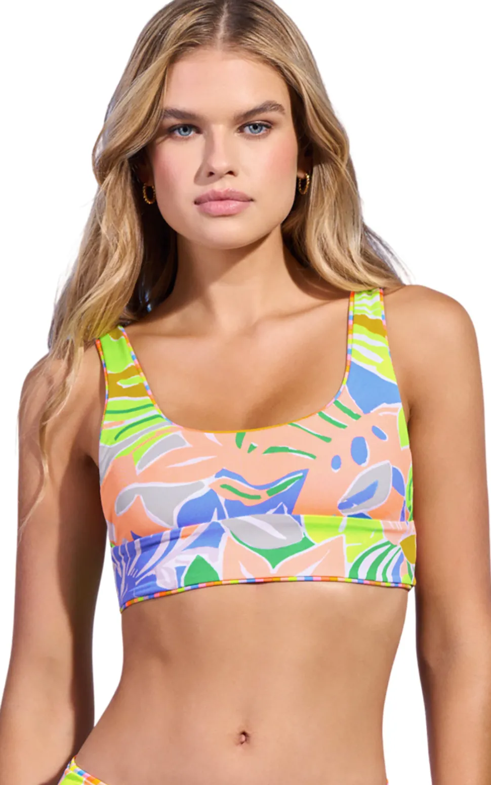 Donna Rainbow Stripe Sporty Bralette Bikini Top - Women's