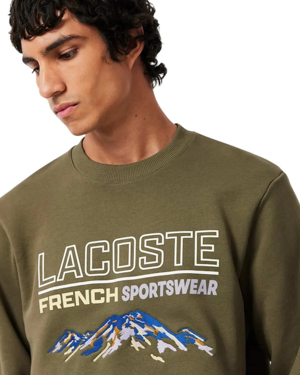Embroidered Motif Fleece Sweatshirt - Men's