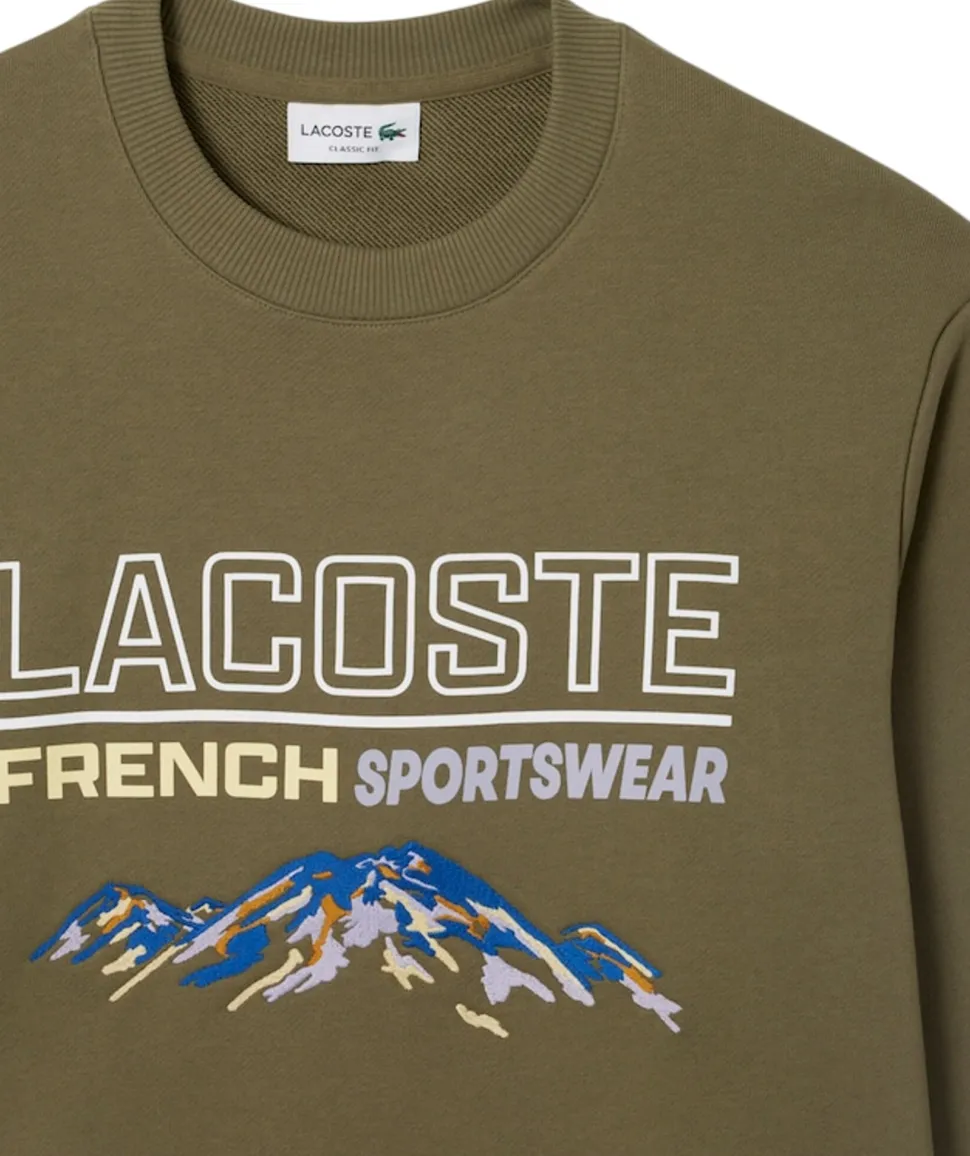 Embroidered Motif Fleece Sweatshirt - Men's